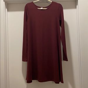 Burgundy T-Shirt Dress